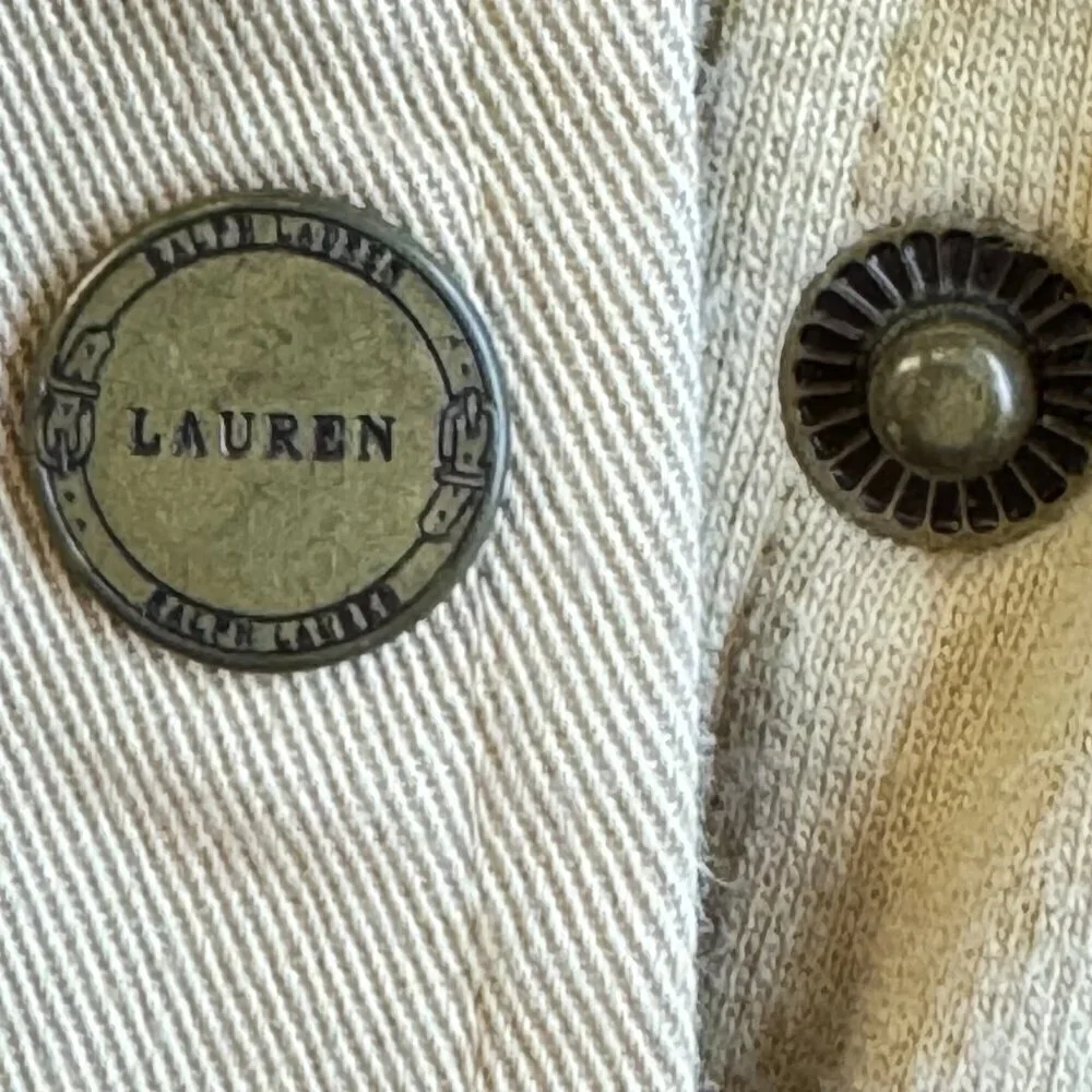 Lauren Ralph Lauren Field Jacket Safari Zipper Snap Closure Khaki Tan Women's XL